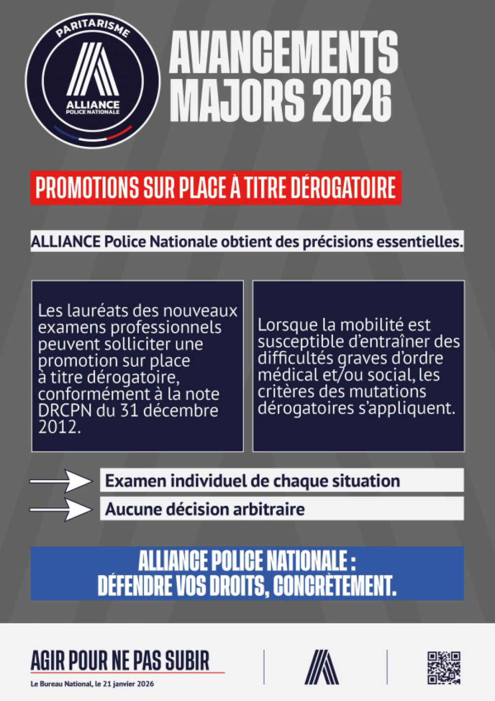 AVANCEMENTS MAJORS 2026